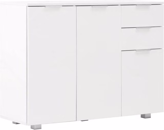 Berkfield Home High Gloss White Modern Sideboard W/D/H: 107 x 35 x 76 cm