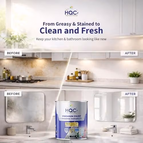 HQC Paints Mould Resistant Water Based Kitchen and Bathroom Paint, Blue, 5 l – 2