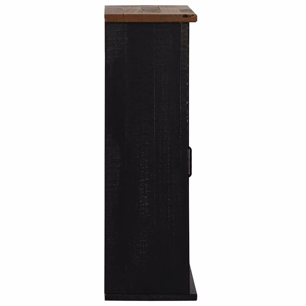 Berkfield Home HALDEN Hanging Cabinet with Sliding Doors in Black Pine, W: 49 cm, D: 22.5 cm, H: 70 cm – 4