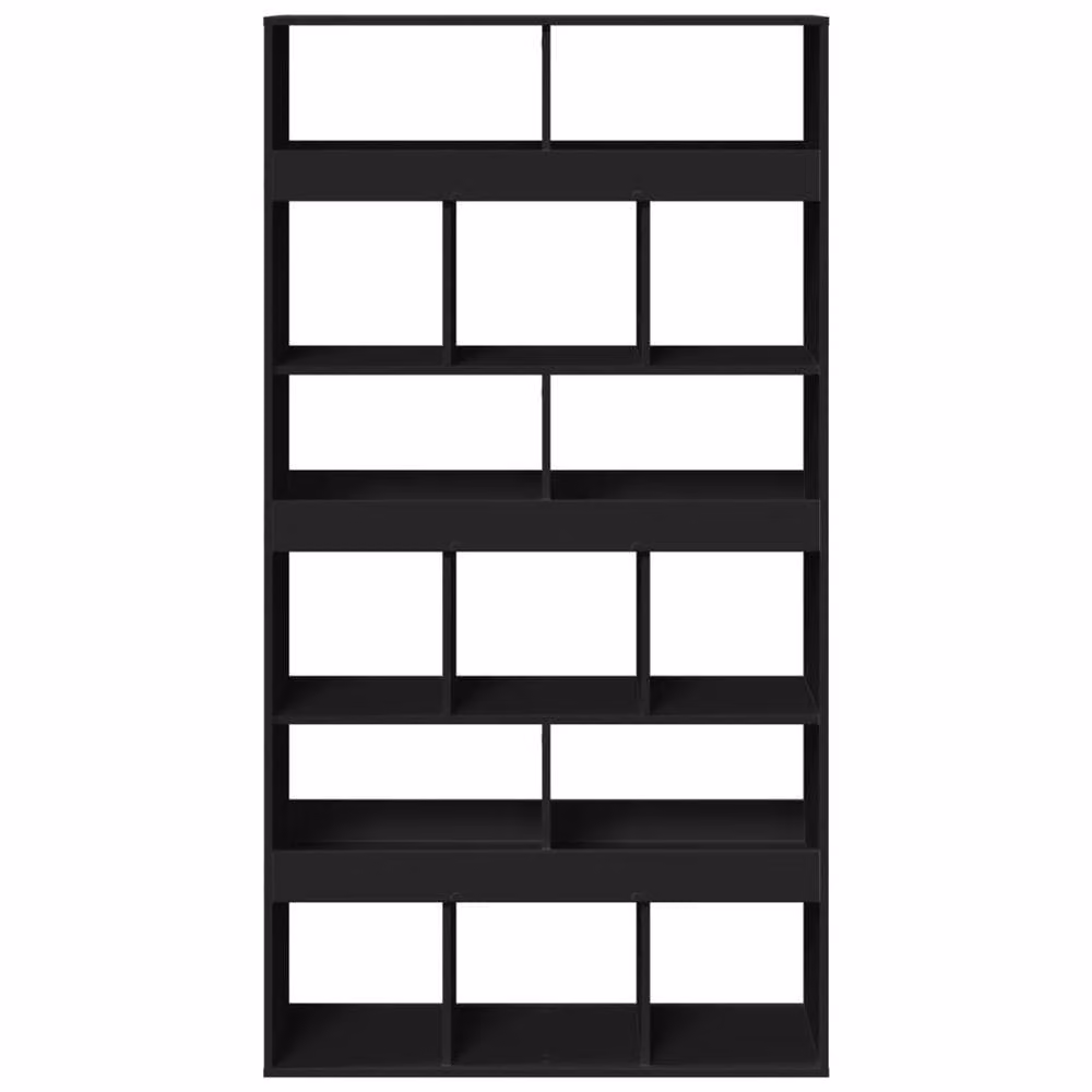 Berkfield Home Black Open Back Room Divider in MDF, W/D/H: 100 x 33 x 187.5 cm – 3
