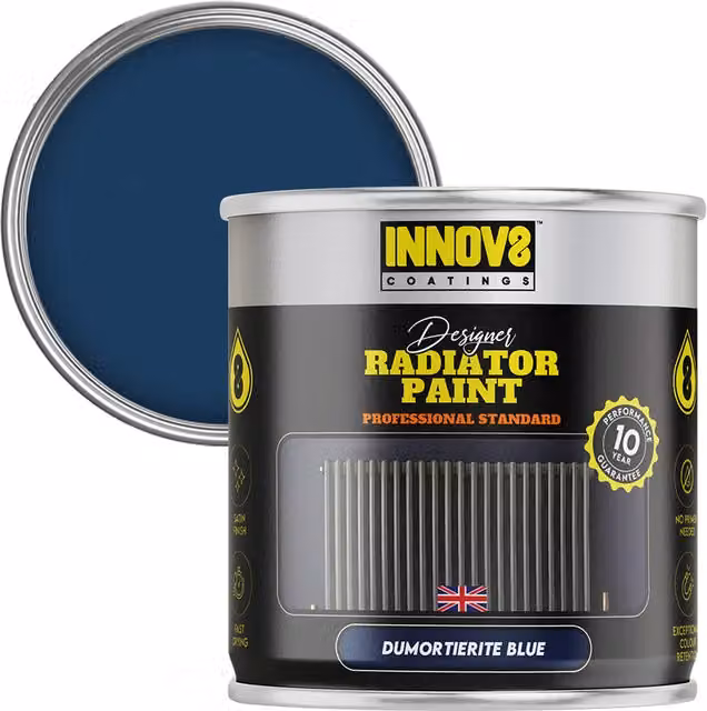 Innov8 Coatings Designer Radiator Paint in Blue with a Satin Gloss Finish, 0.75 l