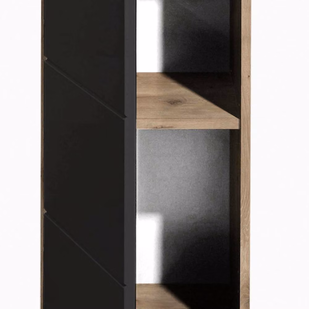 Cheshire Premium Summit Black Matt Wood Storage Cabinet with Internal Shelves and Hinged Doors – 3