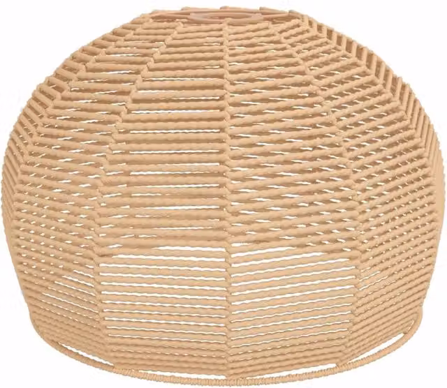 Berkfield Home Boho Dome Ceiling Lamp Shade in Beige Metal and Paper, Diameter: 36 cm, Height: 26 cm
