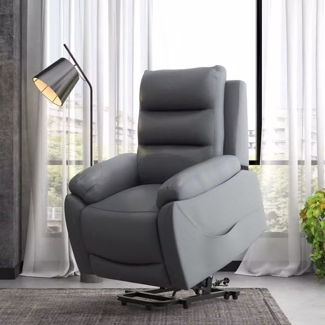 HOMCOM Grey Power Lift Massage Chair with Armrests