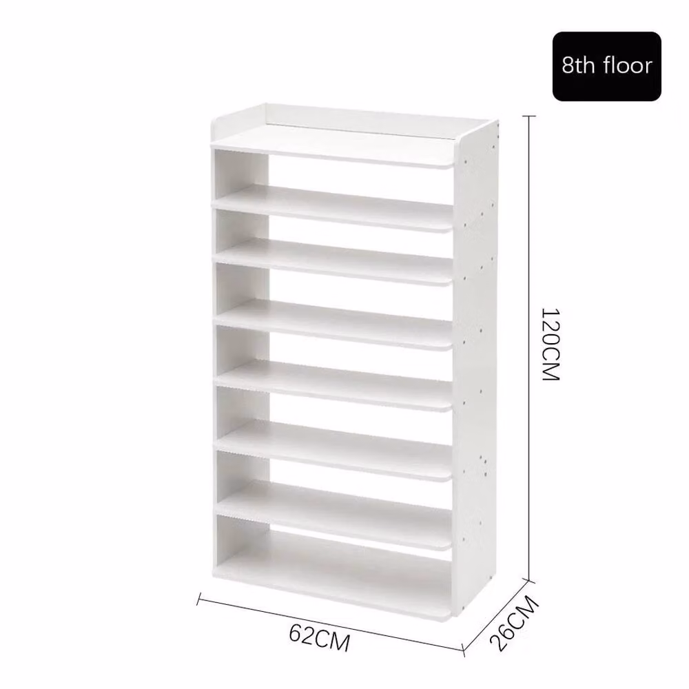 KORVIXA 8 Tier Shoe Rack Organiser in White, W/D/H: 50 x 50 x 120 cm – 2