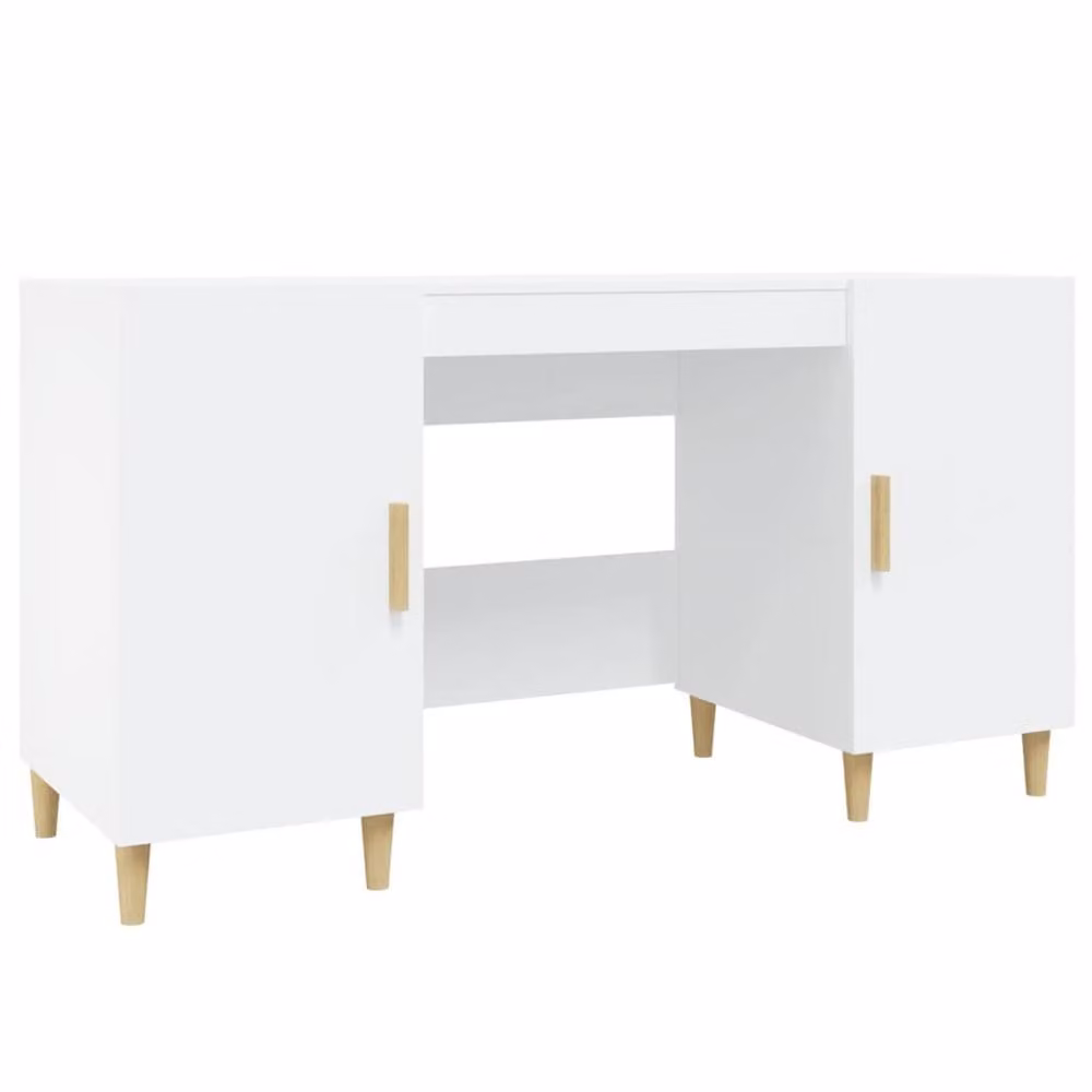 Berkfield Home White Writing Desk in Engineered Wood, W/D/H: 140 x 50 x 75 cm – 2