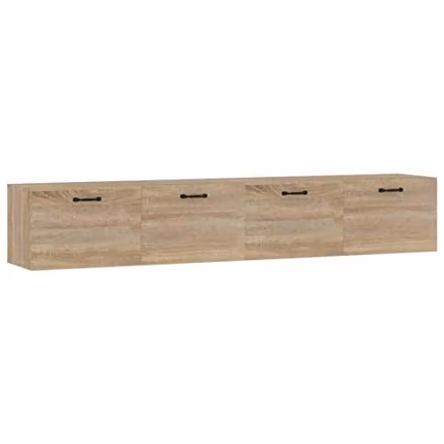 vidaXL Set of 2 Wall Mounted Cabinets in Brown Sonoma Oak, W/D/H: 100 x 36.5 x 35 cm