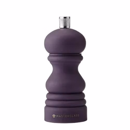 MasterClass Salt and Pepper Mill, 12cm Purple and Silver Manual Grinder