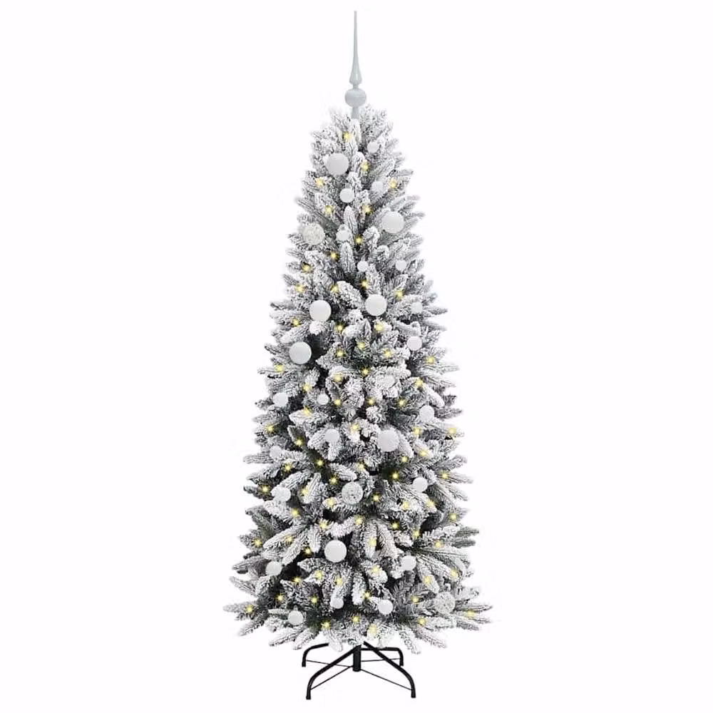 Berkfield Home Green Artificial Christmas Tree with 150 White LEDs, W/D/H: 63 x 63 x 150 cm – 3