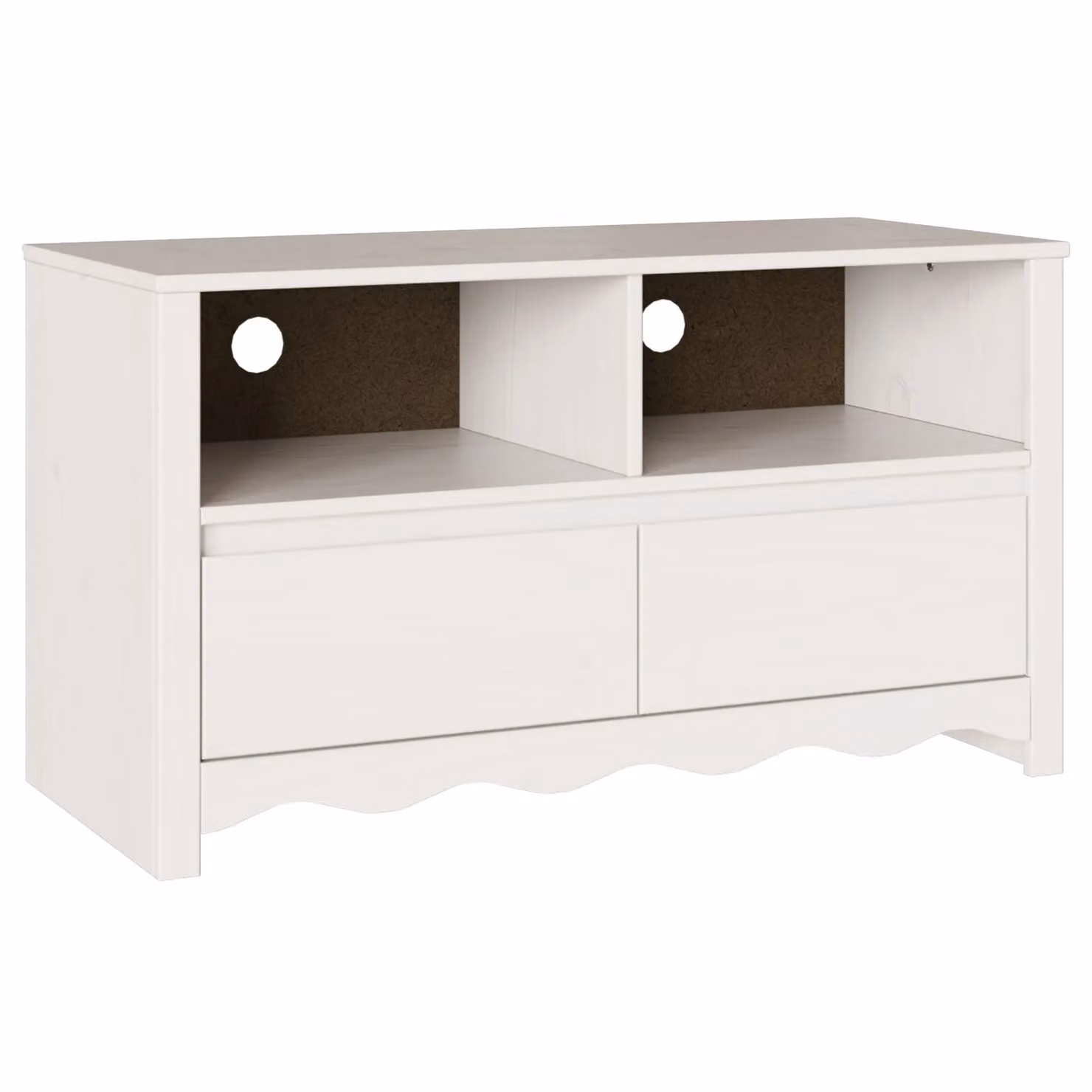 Berkfield Home DRAMMEN TV Cabinet in White Solid Wood Pine, W/D/H: 99 x 43 x 55 cm – 2