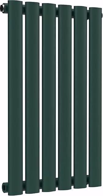Lux Heat Oval Horizontal Radiator in British Racing Green, W: 60 cm, H: 36 cm