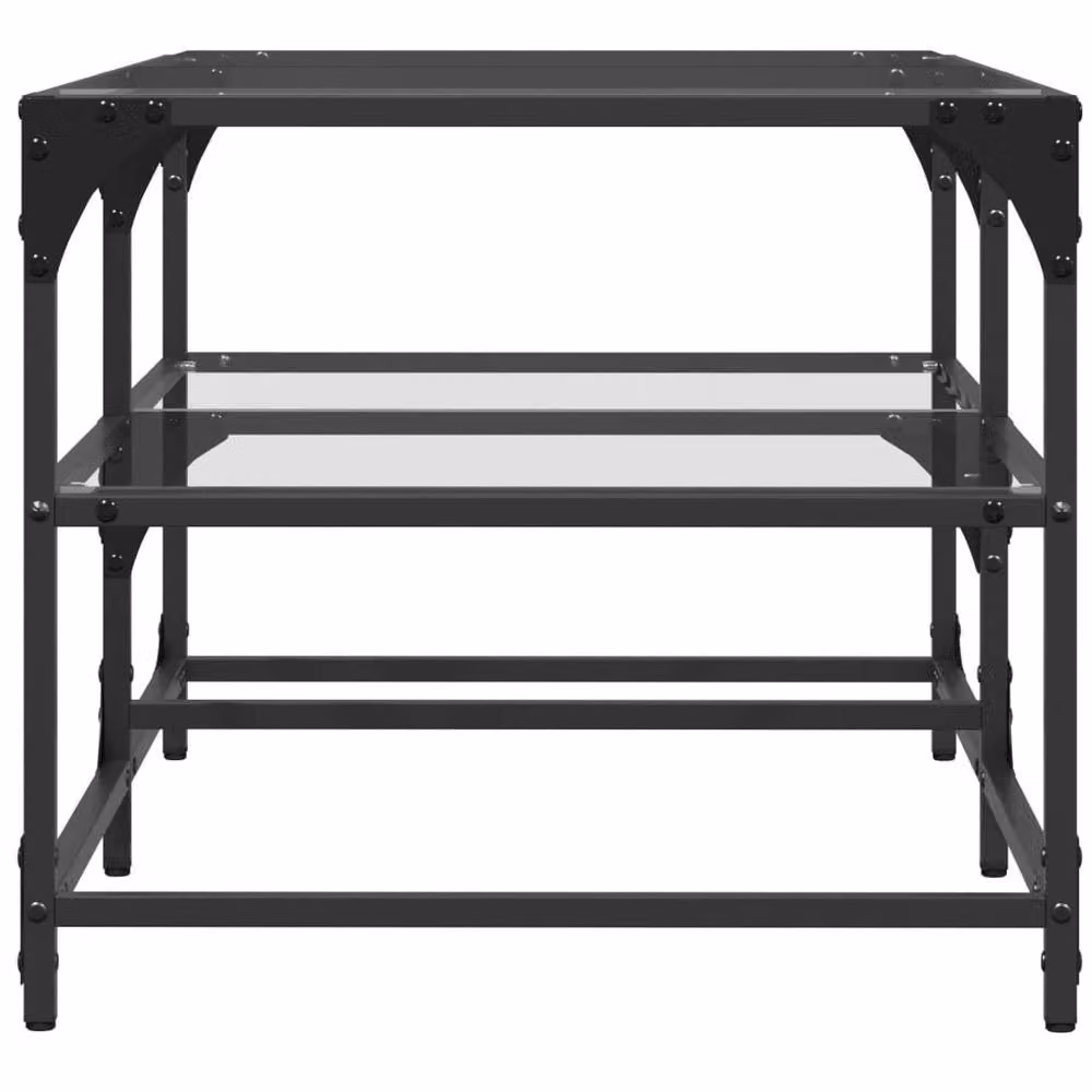 Berkfield Home Rectangular Coffee Table with Transparent Glass Top and Black Steel Frame, W: 98.5 cm, D: 50 cm, H: 45 cm – 4