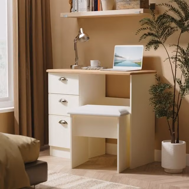 Victoria Ready Assembled Vanity in Cream Ash and Riviera Oak