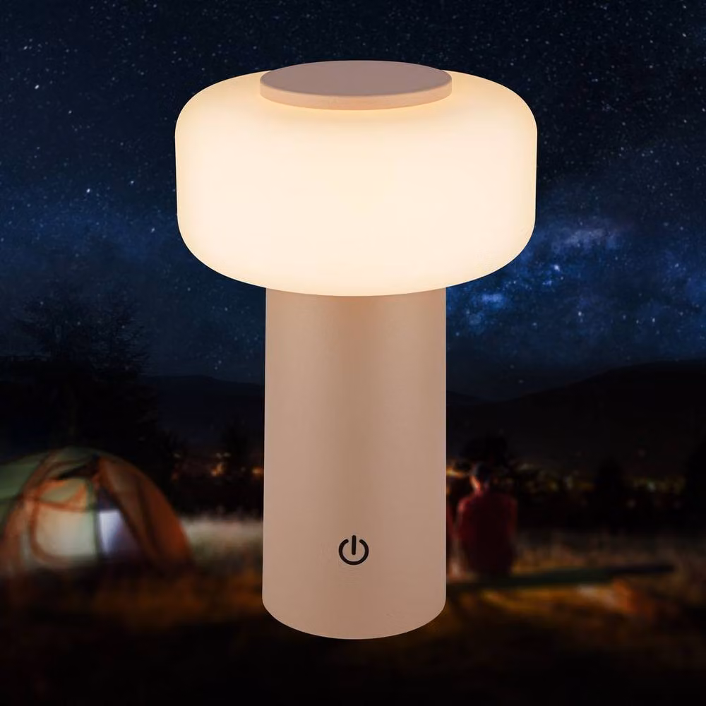 Briloner Rechargeable LED Table Lamp with Touch Dimming, IP44 Outdoor Night Light, Beige, W/D/H: 13 x 13 x 20.6 cm – 3