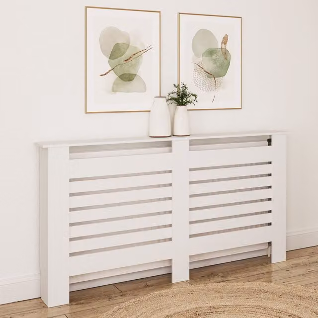GFW Cleo Radiator Cover in Matt White, W/H: 111.0 x 83.0 cm