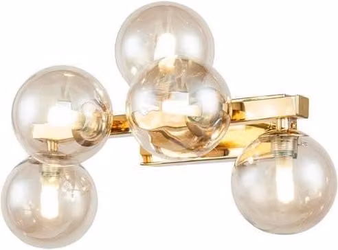 Netlighting Dallas Wall Lamp in Gold/Brass with 5 G9 Lights – 1