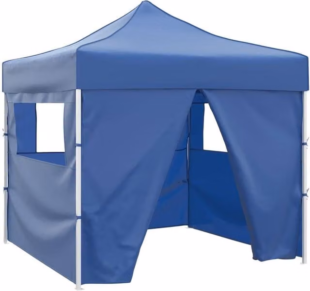 Berkfield Home Durable Foldable Tent with 4 Walls, Blue, W/D/H: 300 x 300 x 291 cm – 1