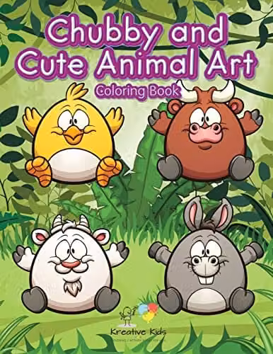 Kreative Kids Chubby and Cute Animal Art Colouring Book for Children, Multicolour
