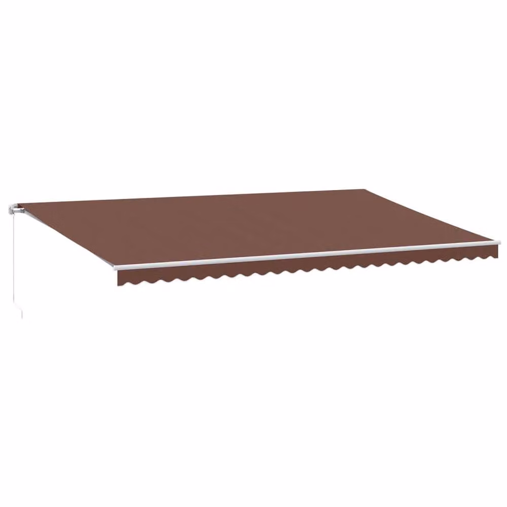 Berkfield Home Manual Retractable Aluminium Folding Arm Awning, Brown, W: 600 cm, D: 300 cm – 2