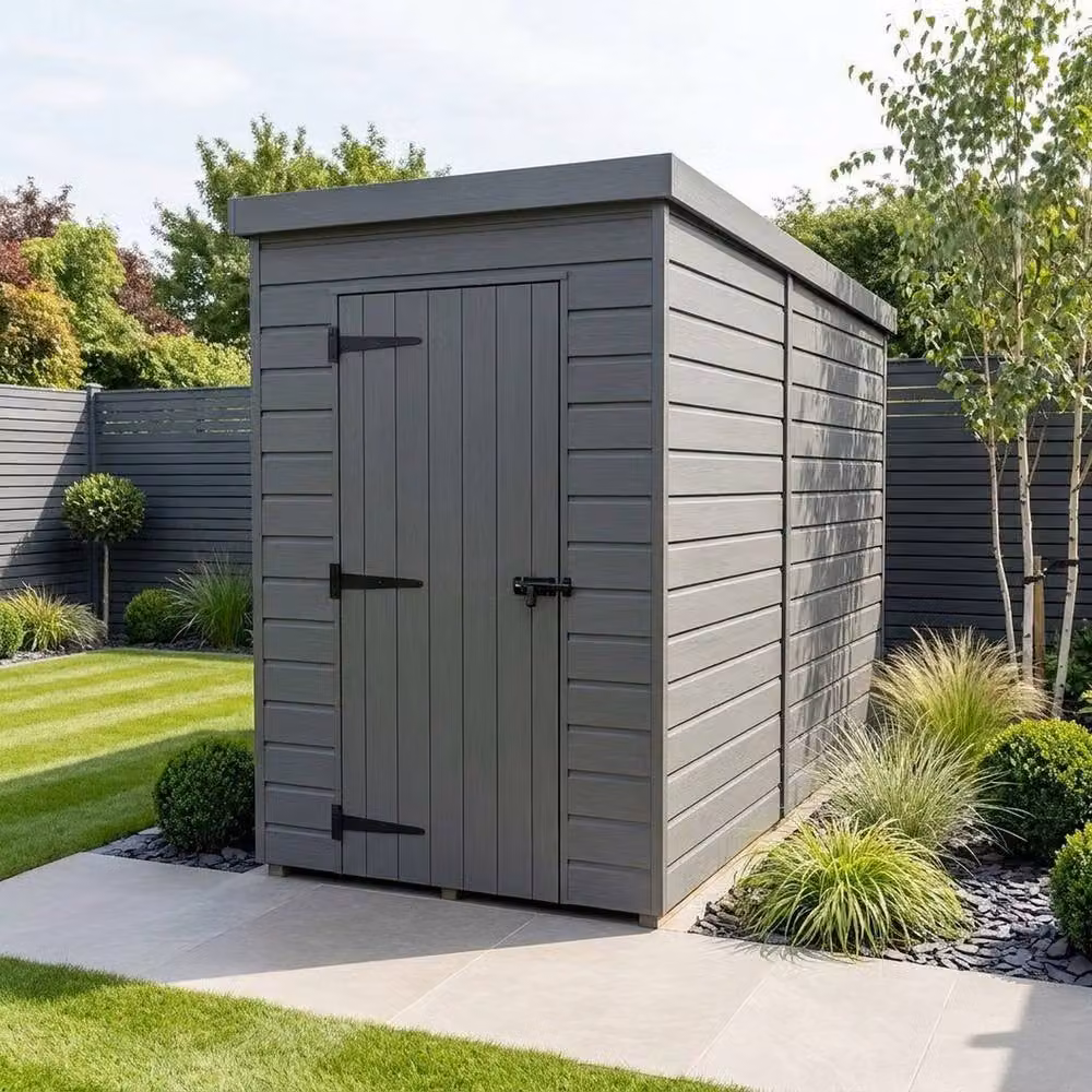 Buttercup Farm Grey Composite Pent Garden Shed with Single Door, W/D/H: 305 x 122 x 210 cm – 2