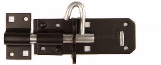 Securit Black Door Add Lock Padlock Bolt