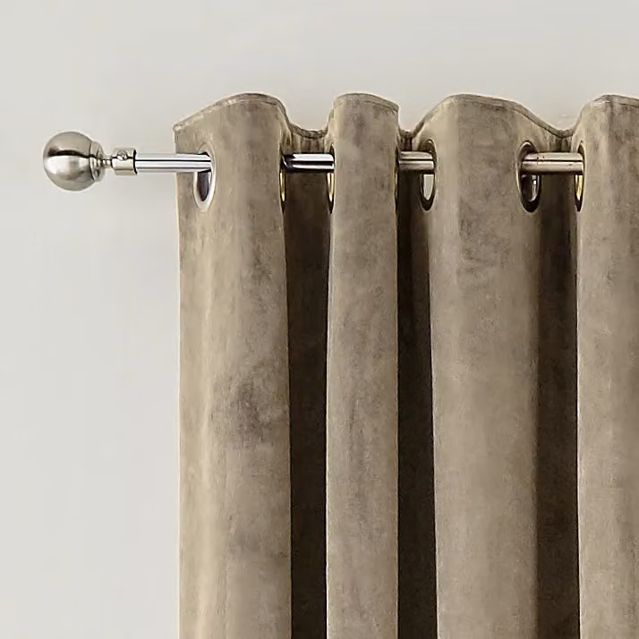 Helena Springfield Escala Velvet Eyelet Curtains in Sand, Width: 167 cm, Drop: 137 cm – 2