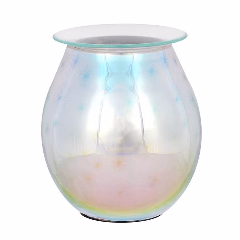 Something Different Starburst Geometric Glass Electric Oil Burner in Clear