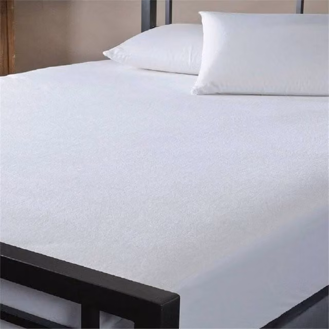 Nordara Waterproof White Cotton Terry Towelling Mattress Protector, W/D/H: 140 x 200 cm