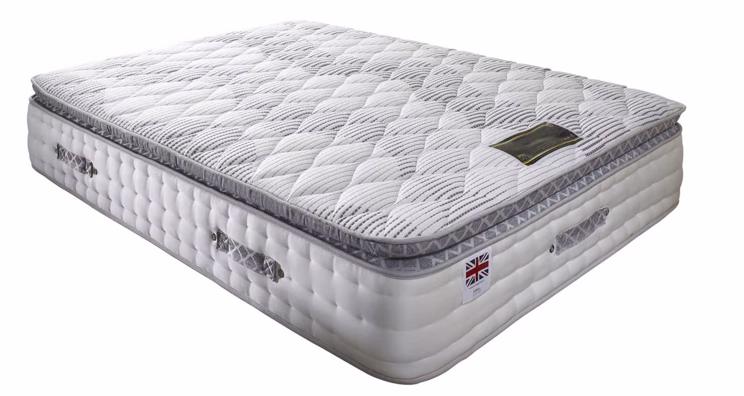 Somnior Eleanor Plush Divan Bed Set with Pillowtop Hybrid Mattress and 54 inch Headboard in White, W/D/H: 120 x 200 cm – 2