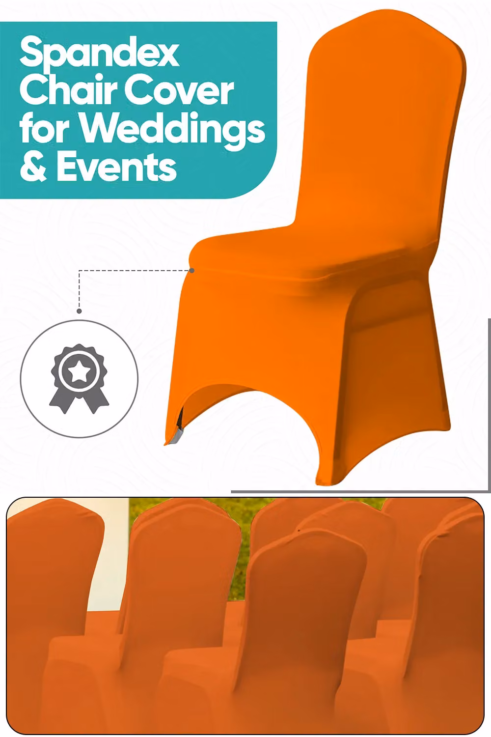 Neel Blue 10-Piece Orange Spandex Arched Front Dining Chair Slipcovers, Stretchable and Washable Fabric – 2