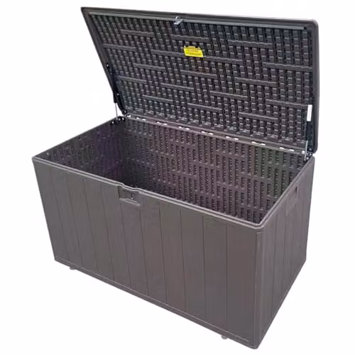 Garden Gear Brown Wood-Effect Plastic Garden Storage Box (492 Litre) – 6