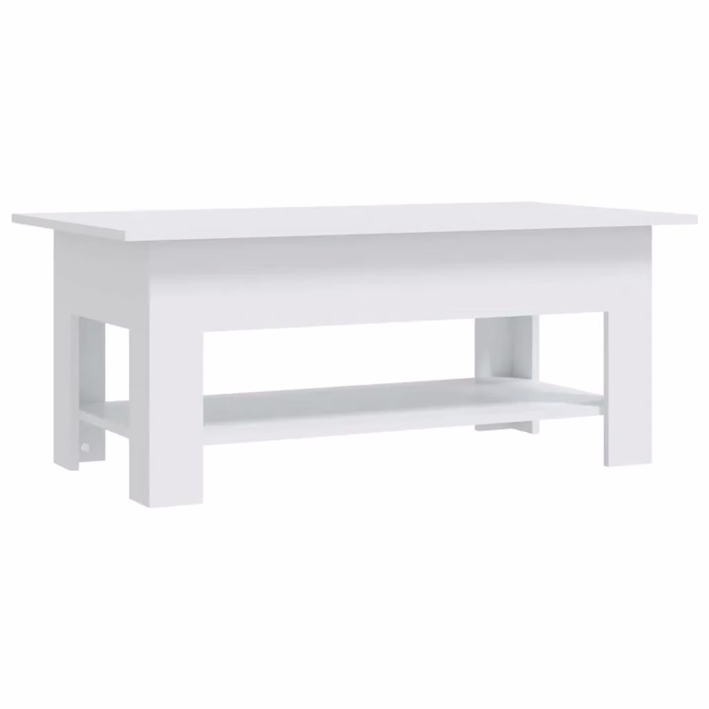 Berkfield Home Modern White Rectangular Coffee Table, W/D/H: 102 x 55 x 42 cm – 2