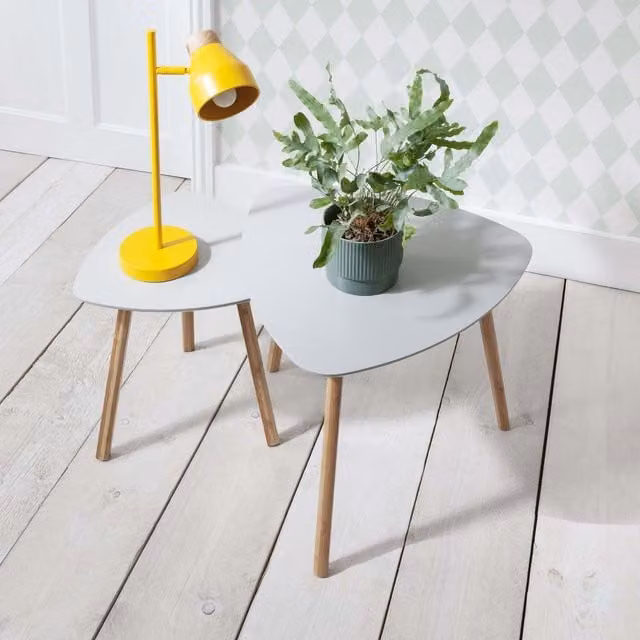Noa and Nani Malme Nesting Tables in Grey