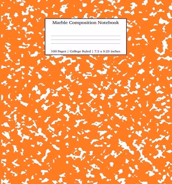 Young Dreamers Press Pumpkin Marble Composition Notebook, College Ruled, Orange and Multicolour
