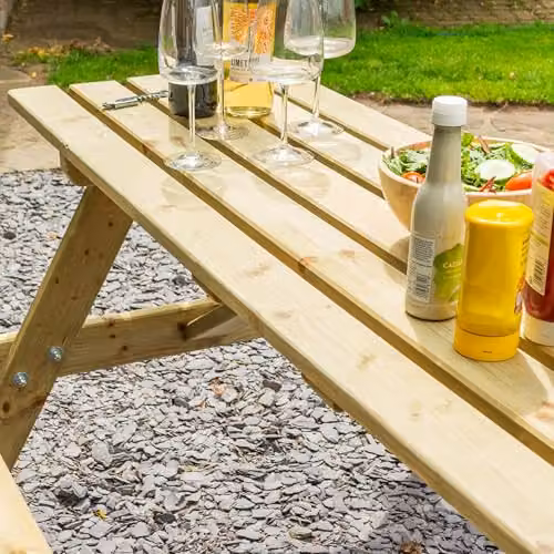 Rowlinson Traditional 8 Seater Outdoor Picnic Table in Brown, W180 x D120 x H71 cm – 5
