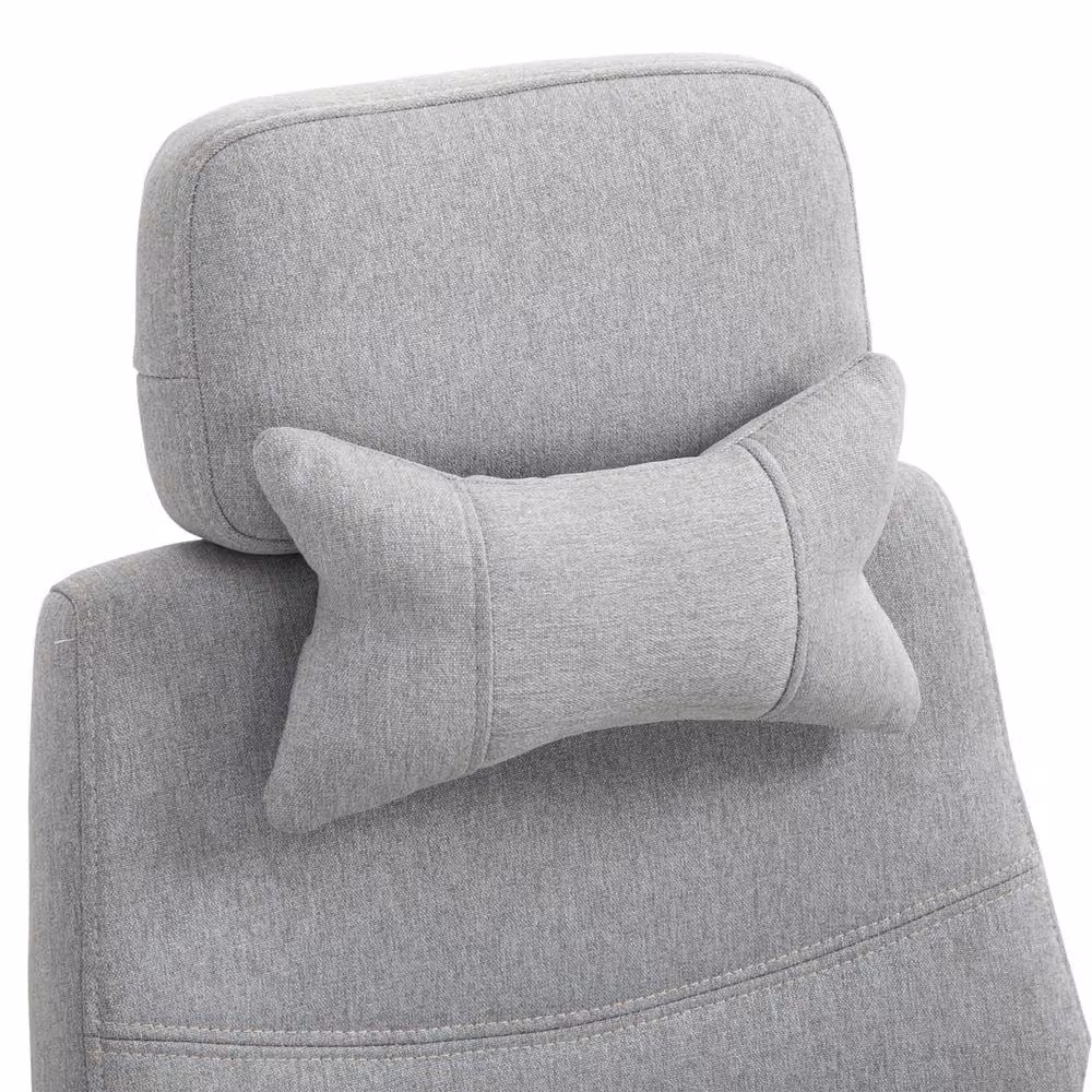 ERGOVEXA Grey Fabric Executive Office Chair with Retractable Footrest, Headrest and Height Adjustment – 5