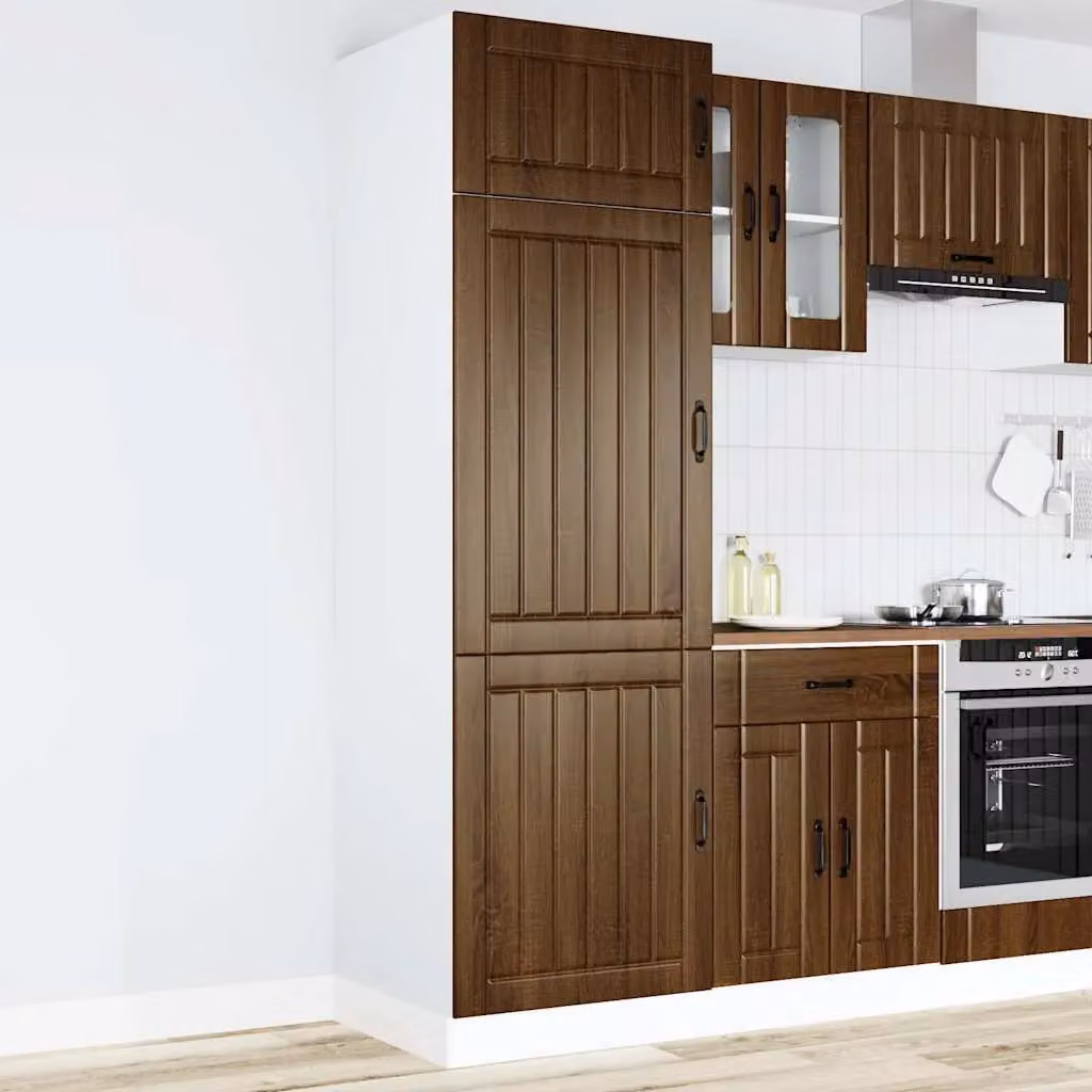Berkfield Home Lucca Kitchen Wall Unit in Brown Oak Matt Engineered Wood – 2