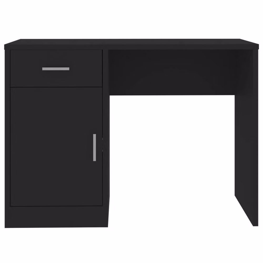 Berkfield Home Modern Computer Desk with Drawer and Cabinet in Black, W/D/H: 100 x 40 x 73 cm – 4