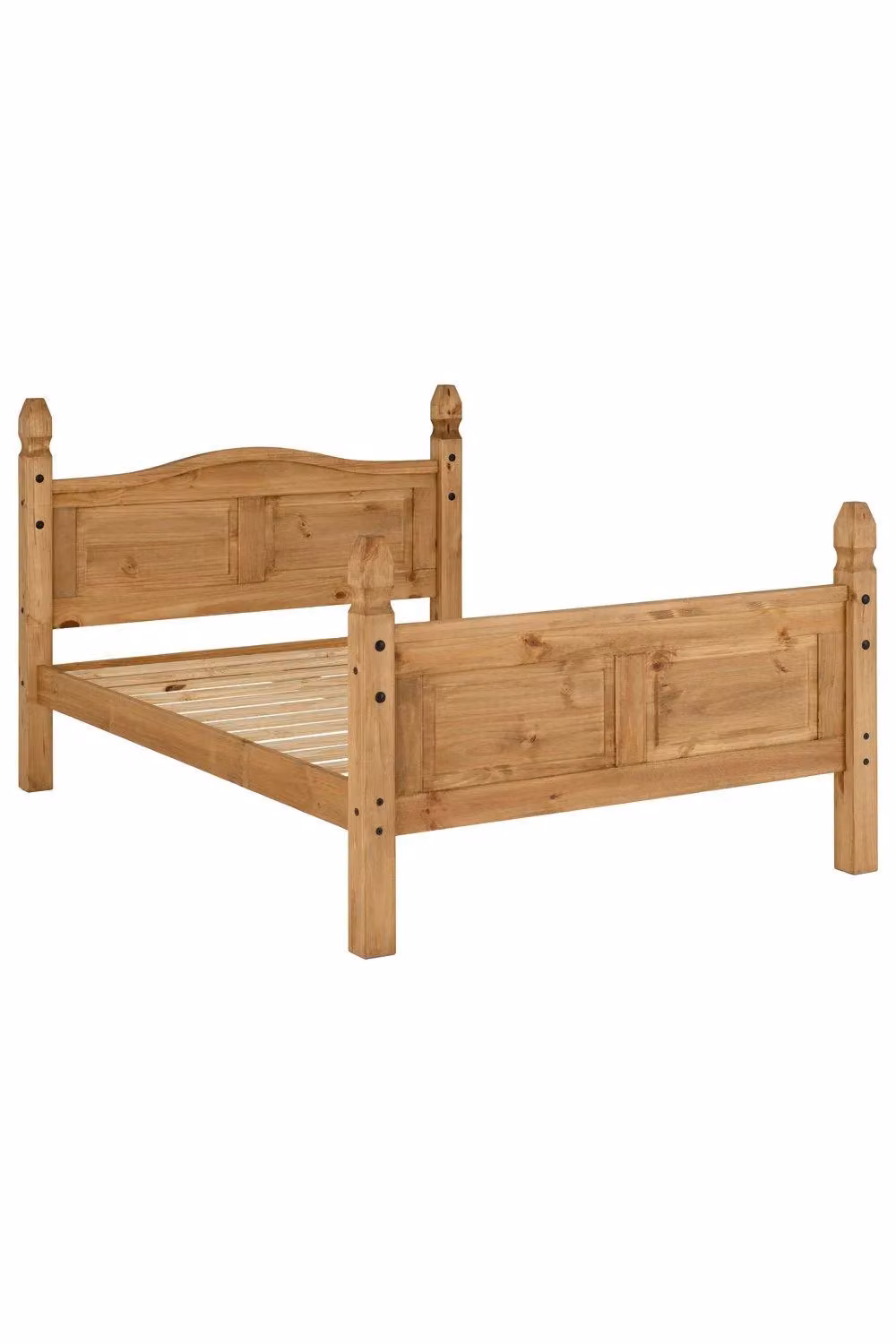 Seconique Corona High Foot End King Size Bed Frame in Brown Waxed Solid Pine, W/D/H: 180 x 200 cm – 2