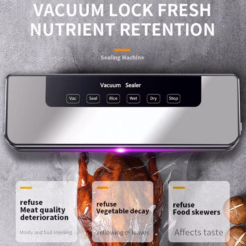 NESTLUNE 6 in 1 Vacuum Sealer Machine for Dry and Wet Food Storage, Grey, W: 100 cm, D: 15 cm – 4