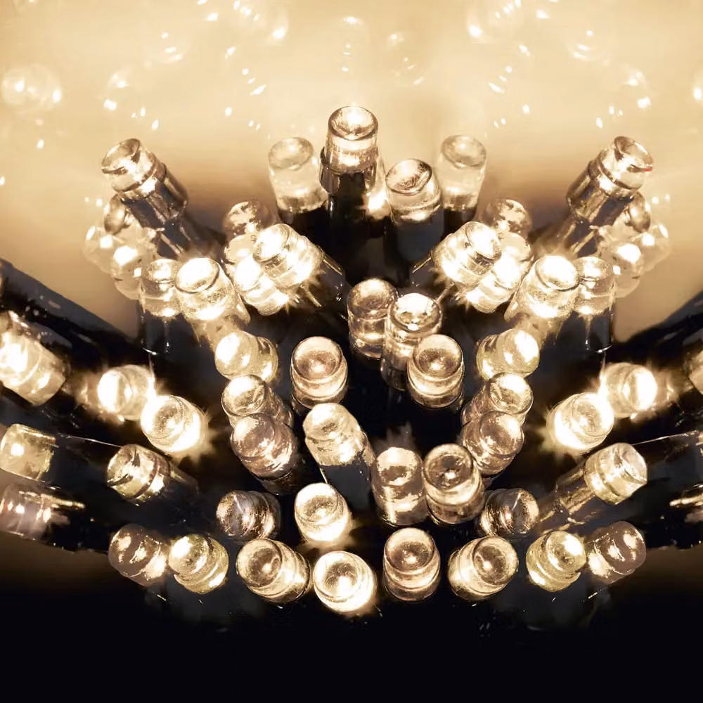 Samuel Alexander Premier Decorations 400 LED Warm White Multi-Function Battery Operated Christmas String Lights with Timer, 40m, Beige – 2