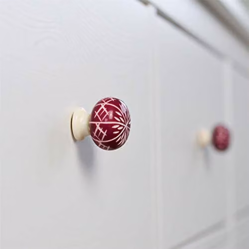 Nicola Spring Polished Resin Cupboard and Drawer Knobs, Purple, Pack of 12 – 4