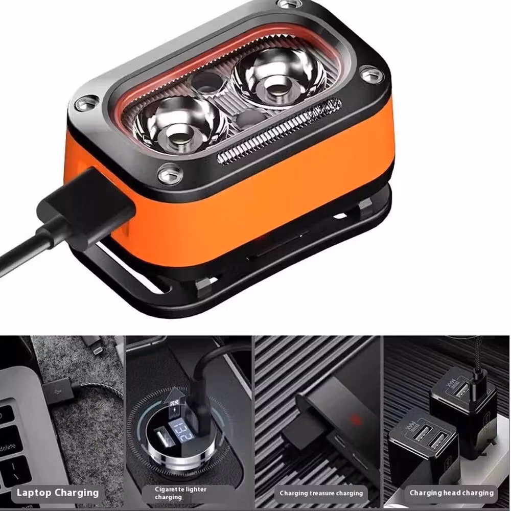 Kelvenix Rechargeable Waterproof LED Head Torch Light in Orange – 3