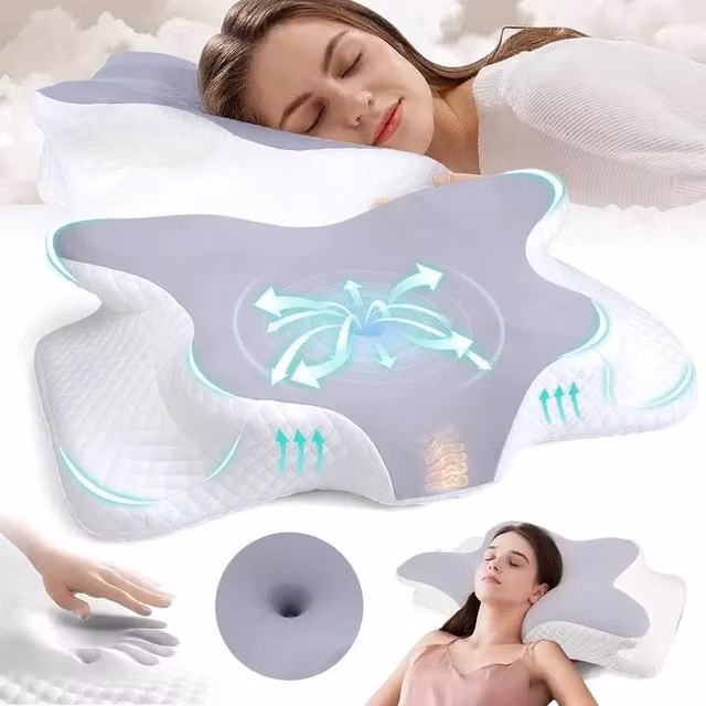 FLAVORA Ergonomic Orthopedic Memory Foam Wedge Pillow in Grey and White, W: 150 cm, D: 100 cm – 1