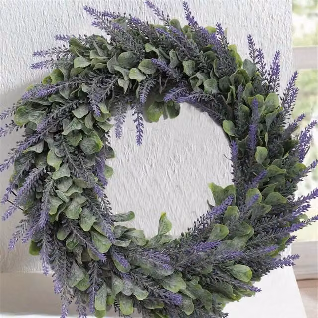 PAWNORA Large Hanging Artificial Purple Lavender Flowers and Foliage