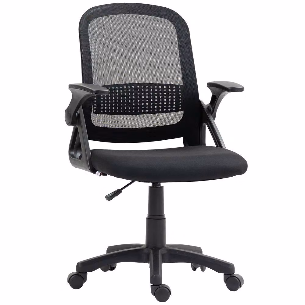 STILVORA Black Fabric Task Chair with 360 Swivel and Castors, W/D/H: 57.5 x 40 x 120 cm – 4