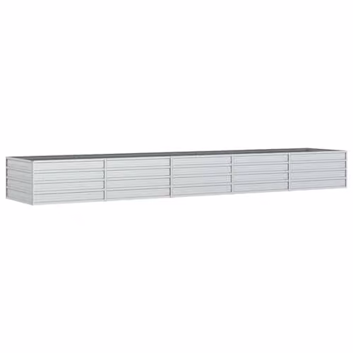 vidaXL Galvanised Steel Garden Raised Bed, Silver, W: 400 cm, D: 80 cm, H: 45 cm – 1