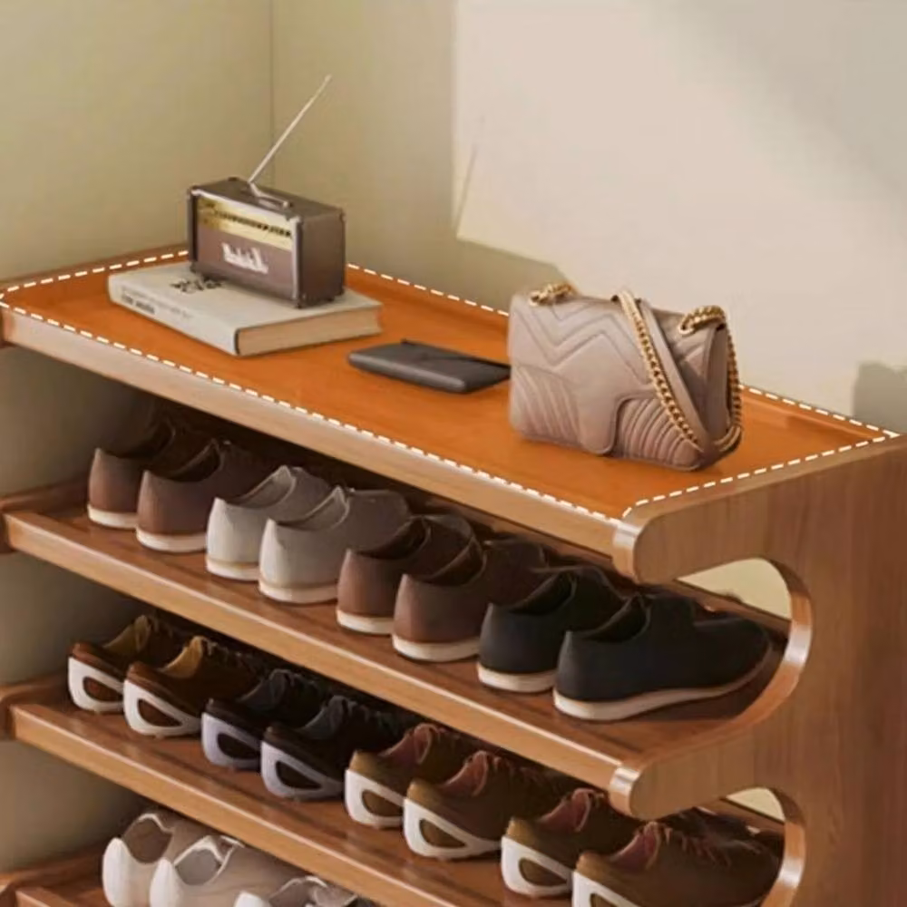 FORGEVIO 6 Tier Wooden Shoe Rack Storage Shelf Organiser in Brown – 3