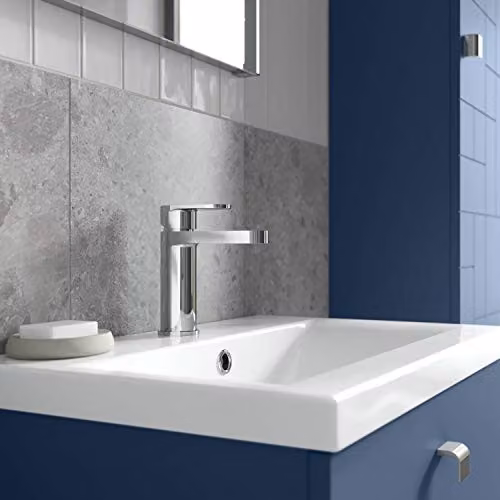 nuie BIN305 Binsey Modern Round Mono Basin Mixer Tap with Single Lever Handle and Pop Up Waste, Chrome – 2