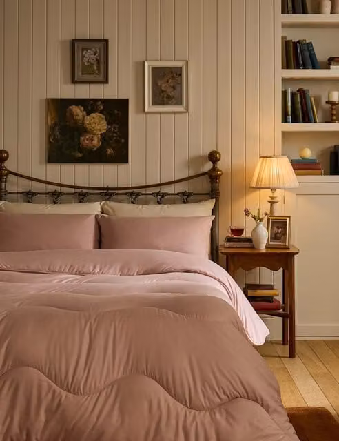 Nightlark 10.5 Tog Microfibre Coverless Duvet and Pillowcase Set, Pink